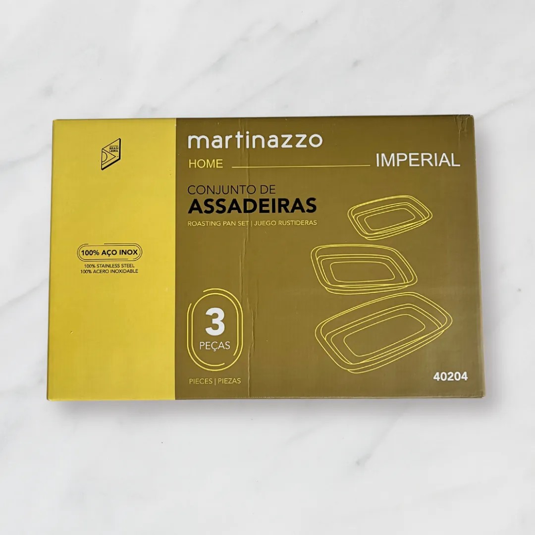 Conjunto de assadeiras 3 pçs inox Ovelha Chanel - Imagem 4